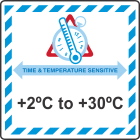 LR36 +2°C to +30°C Time and Temperature Label